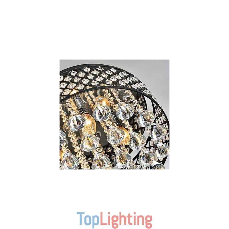 Traditional Classic Crystal Painting Metal Flush Mount
