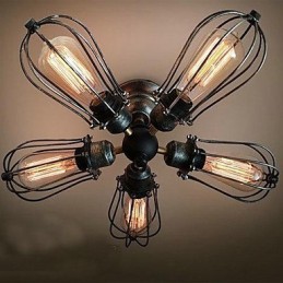 Vintage Mini Style Painting Metal Flush Mount