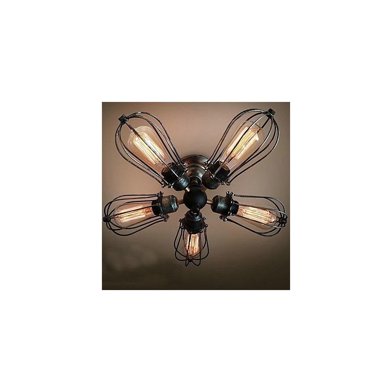 Vintage Mini Style Painting Metal Flush Mount