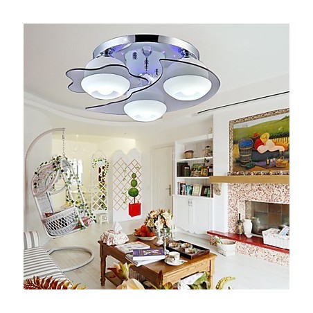 Flush Mount 3 Lights Modern Fashion Contracted White Stainless Steel Metal Flush Mount 3 Lights Modern Fashion Contracted White Stainless Steel Metal
