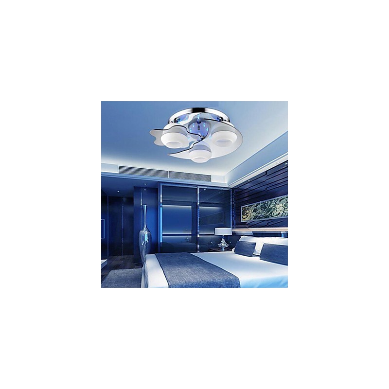 Flush Mount 3 Lights Modern Fashion Contracted White Stainless Steel Metal