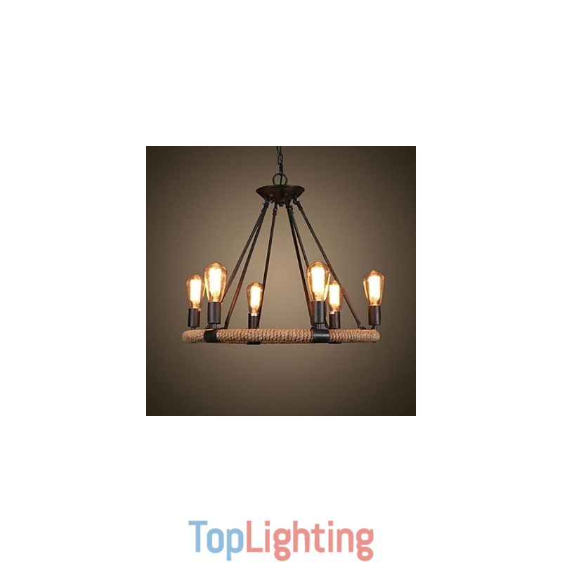 Traditional Classic Rustic Lodge Retro Country Vintage Painting Metal Pendant Light