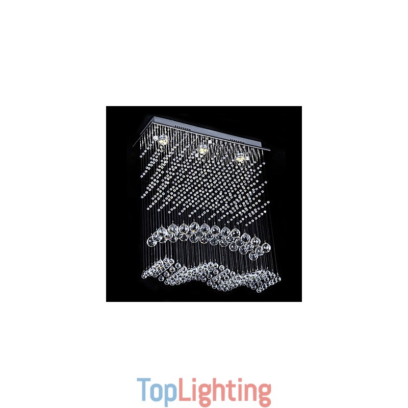 Modern Contemporary Crystal Electroplated Chandelier Flush Mount