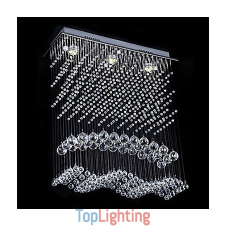 Modern Contemporary Crystal Electroplated Chandelier Flush Mount Modern Contemporary Crystal Electroplated Chandelier Flush Mount