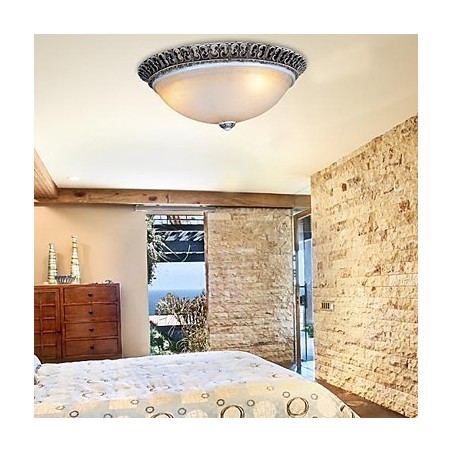 Dark Brown Flush Mount Light Glass Resin Pattern Carving European Classic Dark Brown Flush Mount Light Glass Resin Pattern Carving European Classic