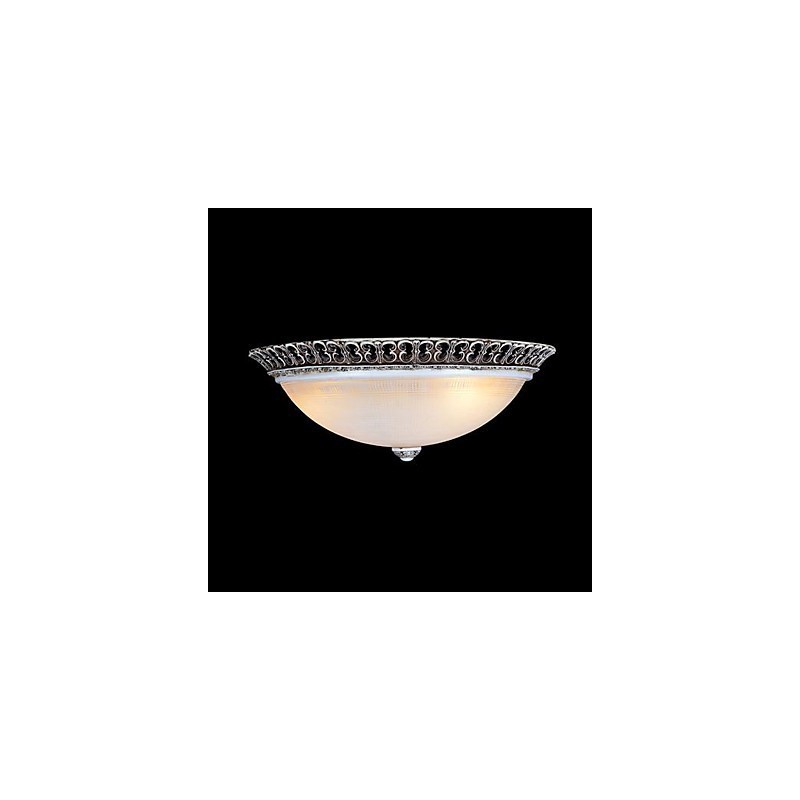 Dark Brown Flush Mount Light Glass Resin Pattern Carving European Classic
