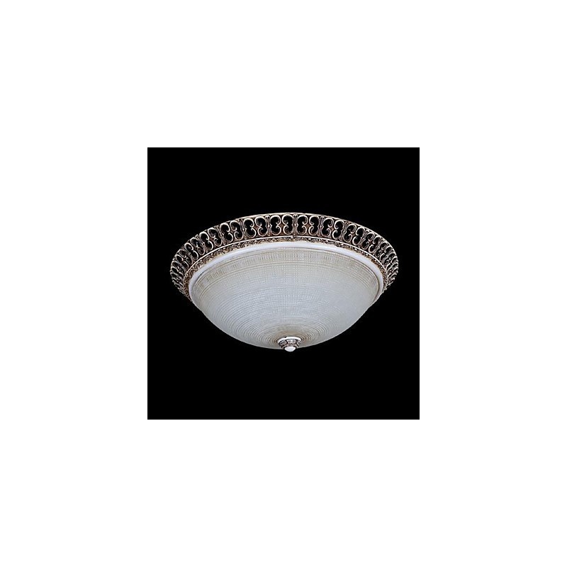 Dark Brown Flush Mount Light Glass Resin Pattern Carving European Classic