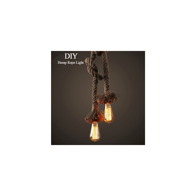 1 Light DIY Art Hemp Rope Light Creative Hemp Rope Droplight