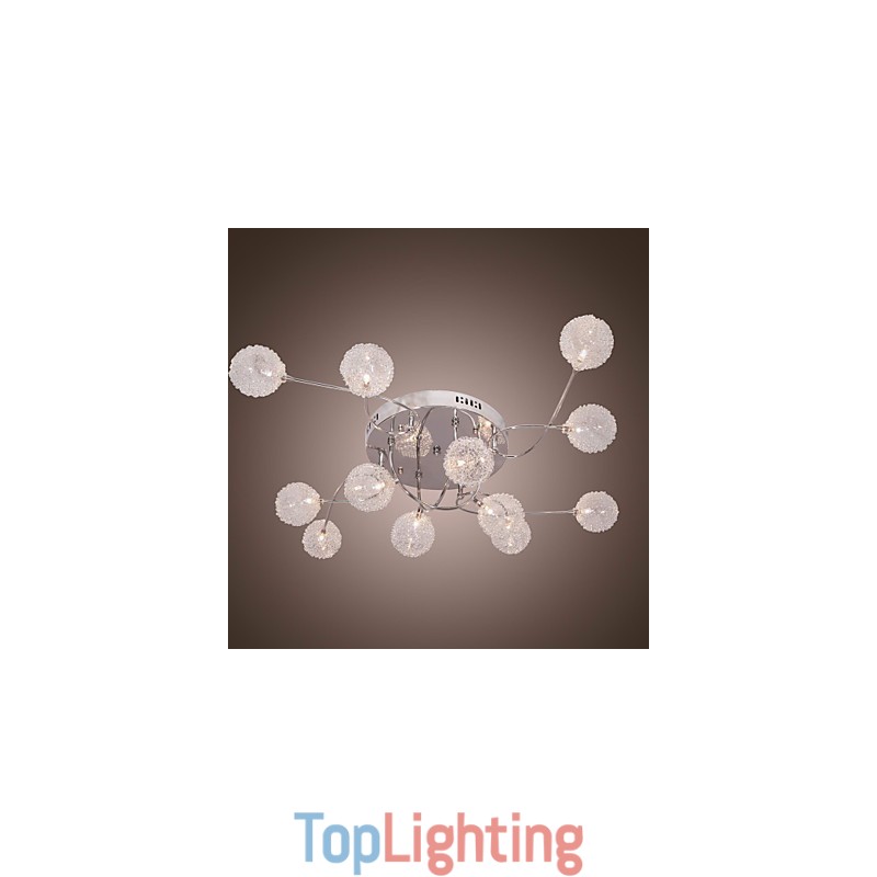 G4 12 light Iron Flush Mount Light with Aluminum Shades