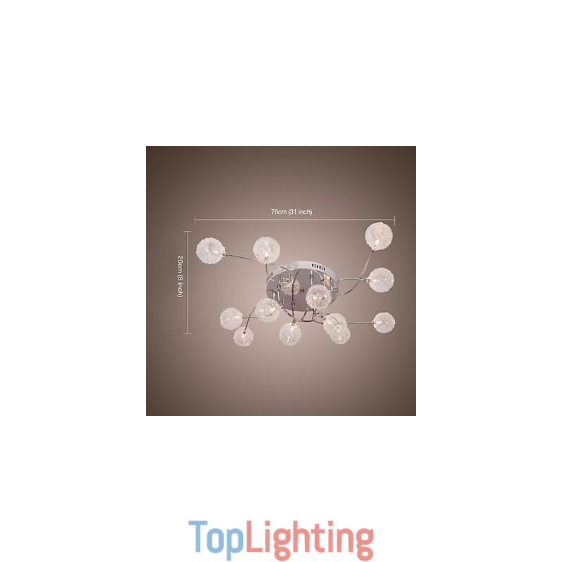 G4 12 light Iron Flush Mount Light with Aluminum Shades
