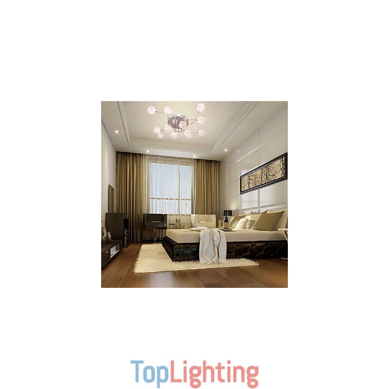 G4 12 light Iron Flush Mount Light with Aluminum Shades