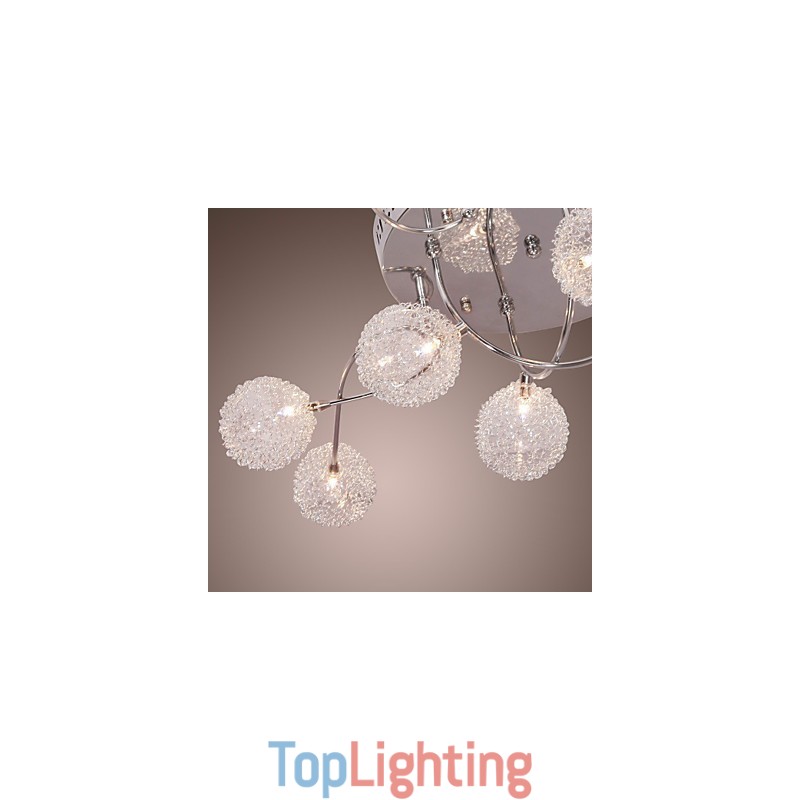 G4 12 light Iron Flush Mount Light with Aluminum Shades