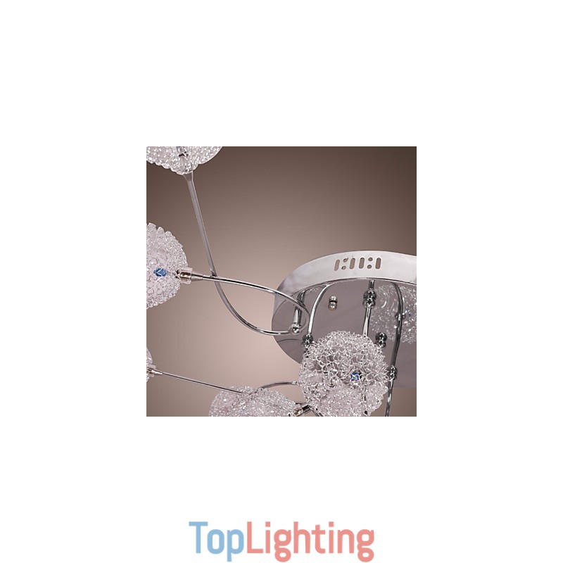 G4 12 light Iron Flush Mount Light with Aluminum Shades