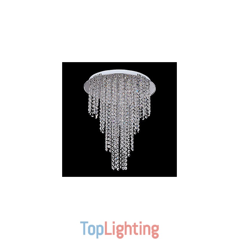 Crystal Flush Mount 8 Light Contemporary Metal Electroplating