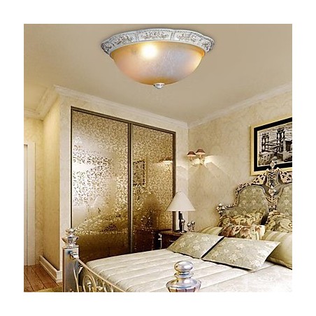 White Flush Mount Light Yellow White Glass Resin Pattern Carving European Classic White Flush Mount Light Yellow White Glass Resin Pattern Carving European Classic