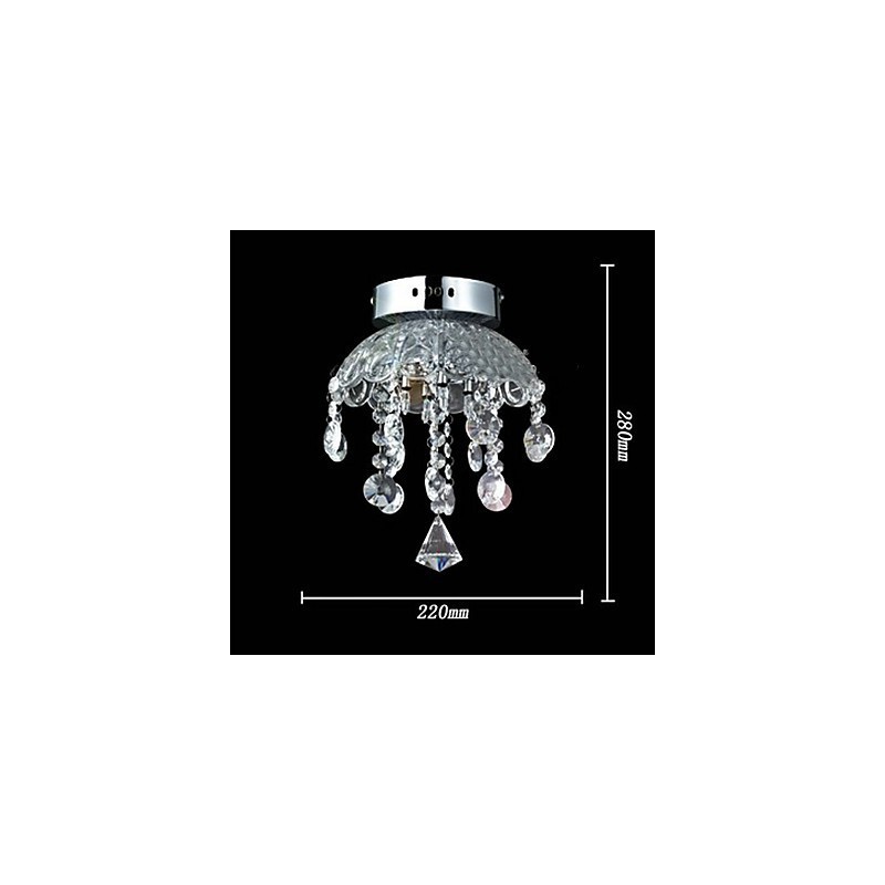 Crystal Semi Flush Mount with 3 Lights