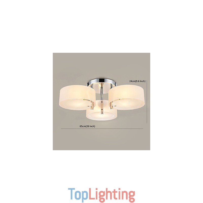 Flush Mount Modern Contemporary 3 Lights Ceiling Light Metal