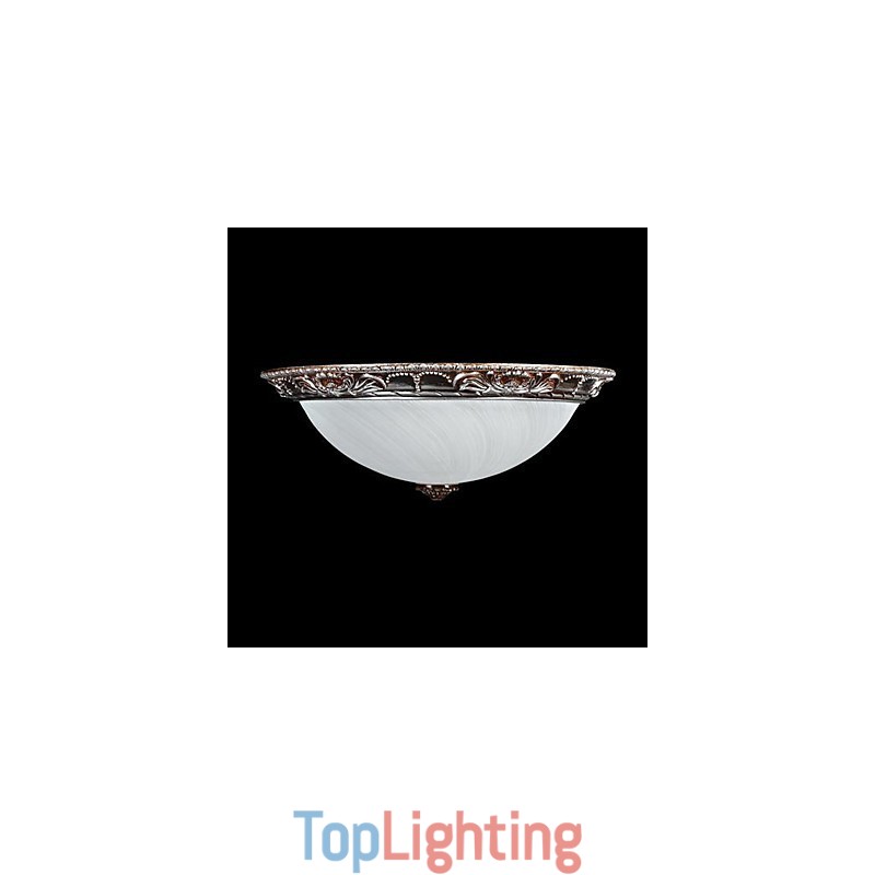 Flush Mount Light Glass Resin Silver Carving Retro European Classic