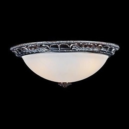 Flush Mount Light Glass Resin Silver Carving Retro European Classic