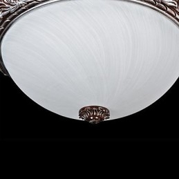 Flush Mount Light Glass Resin Silver Carving Retro European Classic