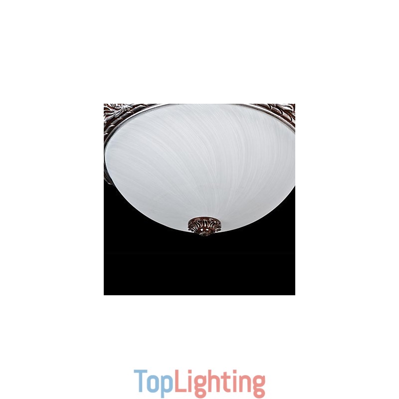 Flush Mount Light Glass Resin Silver Carving Retro European Classic