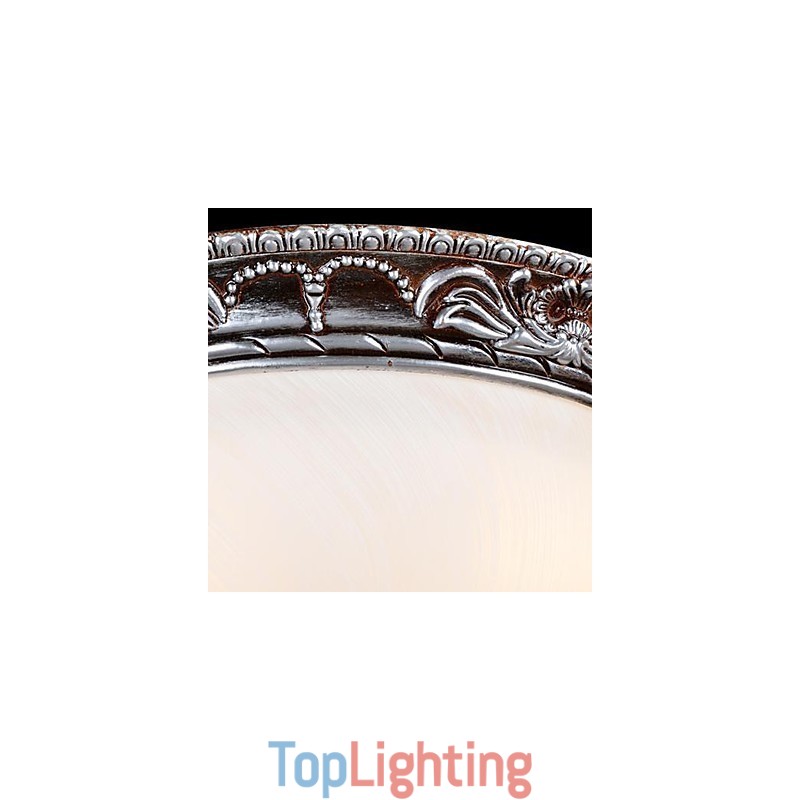 Flush Mount Light Glass Resin Silver Carving Retro European Classic