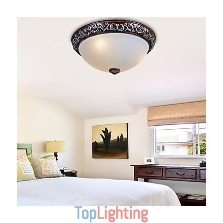 Flush Mount Light Glass Resin Silver Carving European Classic Flush Mount Light Glass Resin Silver Carving European Classic