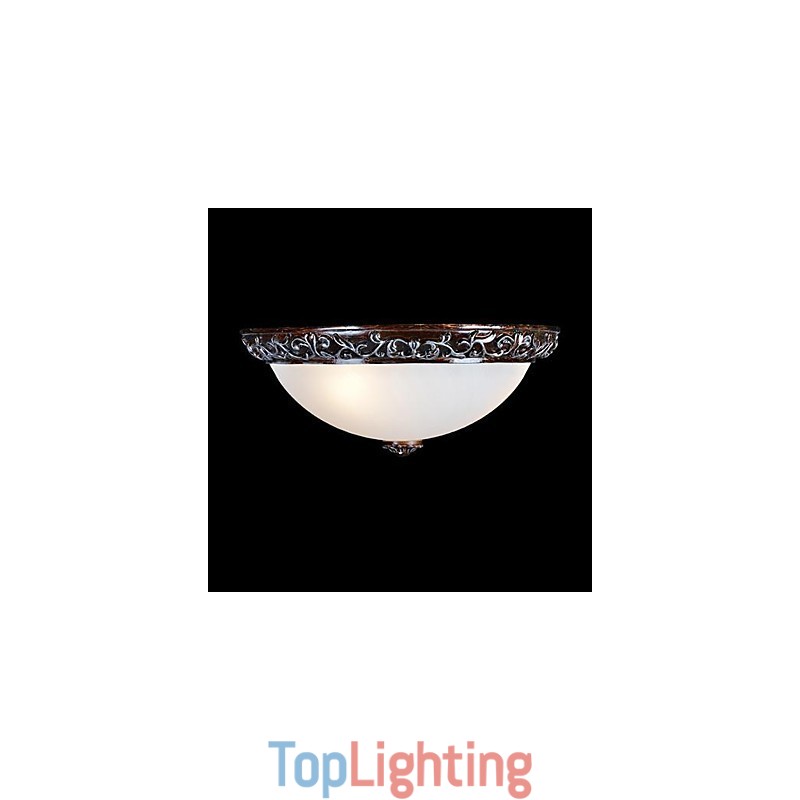 Flush Mount Light Glass Resin Silver Carving European Classic