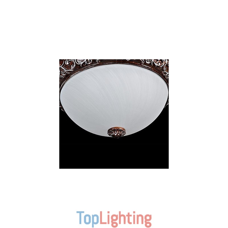 Flush Mount Light Glass Resin Silver Carving European Classic