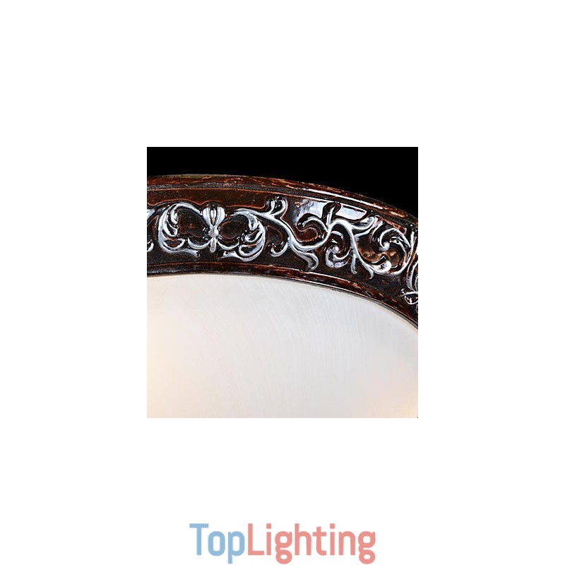 Flush Mount Light Glass Resin Silver Carving European Classic