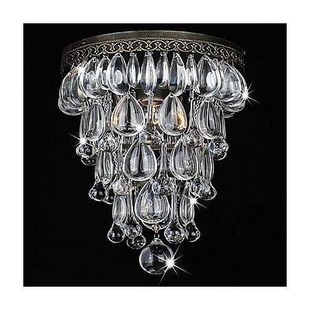 Crystal Flush Mount 1 Light Vintage Iron Electroplating Crystal Flush Mount 1 Light Vintage Iron Electroplating