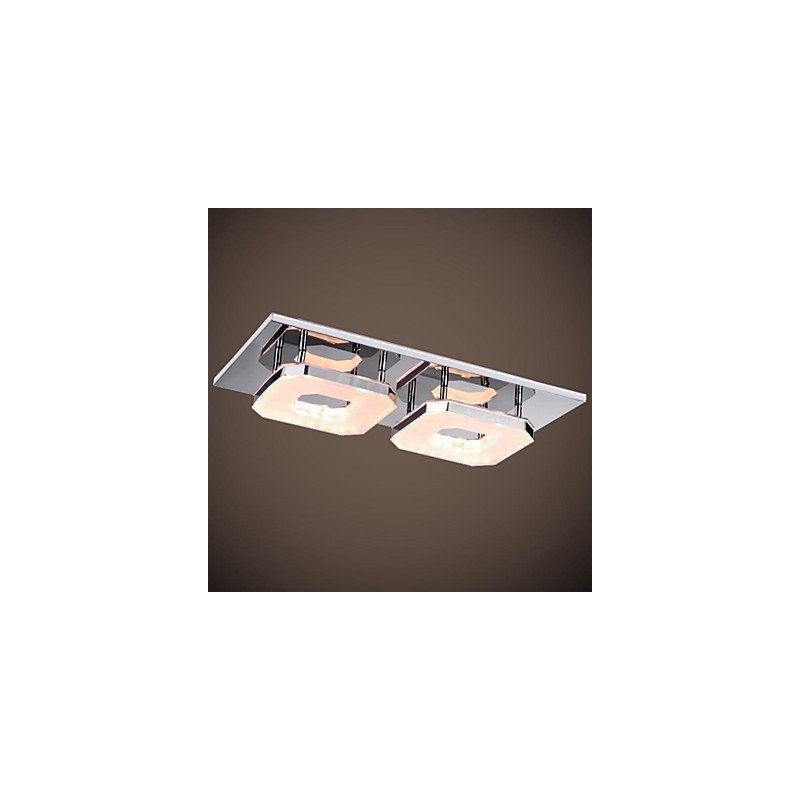 16W Acrylic Flush Mount 2 light Modern Acrylic Electroplating Stainless Steel