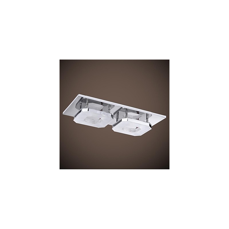 16W Acrylic Flush Mount 2 light Modern Acrylic Electroplating Stainless Steel