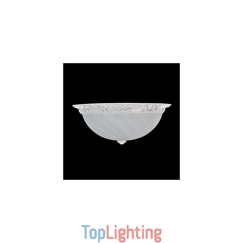 White Flush Mount Light Glass Resin Carving European Classic