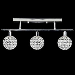 Modern Contemporary Crystal Chrome Metal Flush Mount