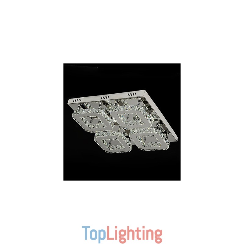 Modern Contemporary Crystal Chrome Metal Flush Mount