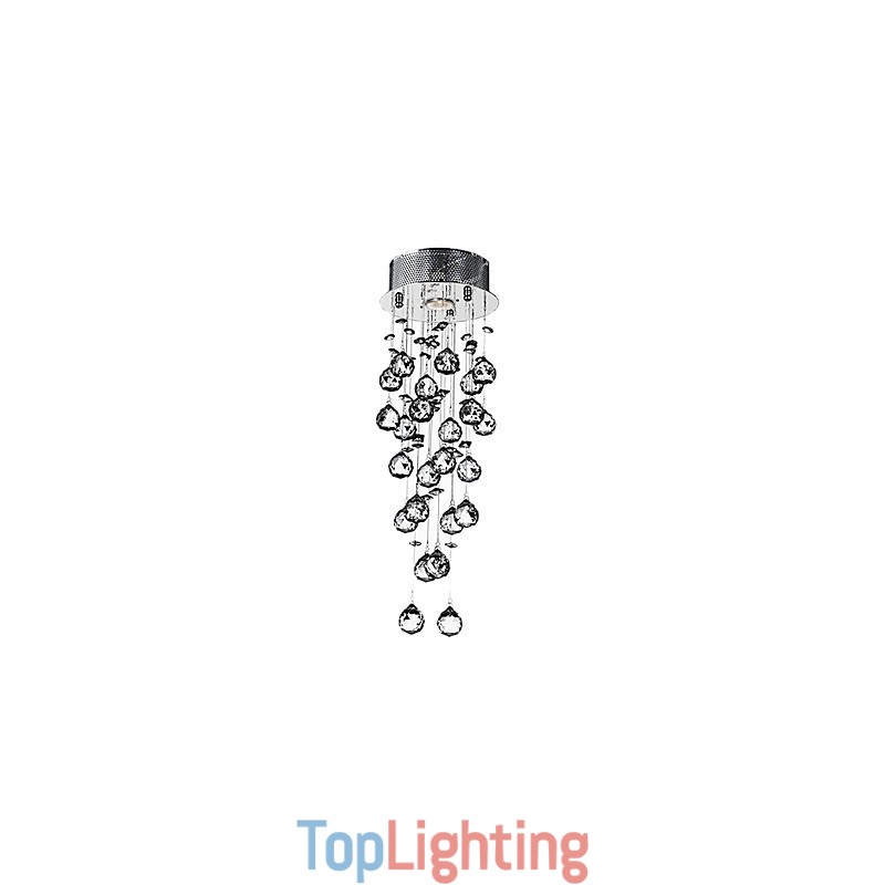 Crystal Flush Mount 1 Light Modern Iron Electroplating