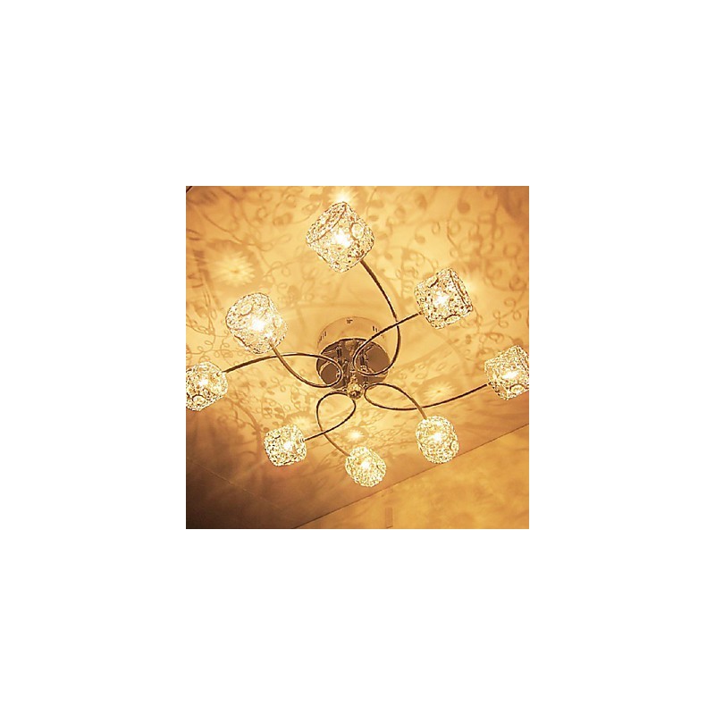 Modern Contemporary Crystal Electroplated Flush Mount