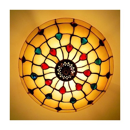30*19CM Europe Type Style Wrought Iron Pnd Tail On Half Dome Light Colored Glass Sitting Lamp 30*19CM Europe Type Style Wrought Iron Pnd Tail On Half Dome Light Colored Glass Sitting Lamp