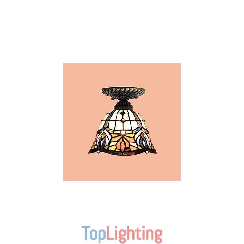European Rural Creative Arts Stained Glass Absorb Dome Lamp Light