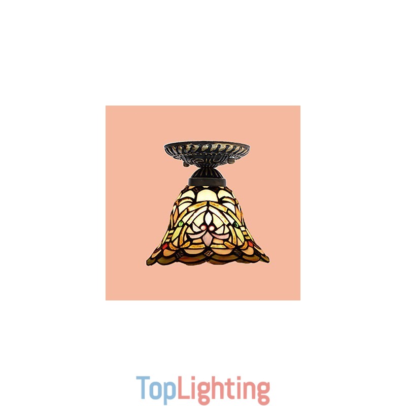 European Rural Creative Arts Stained Glass Absorb Dome Lamp Light