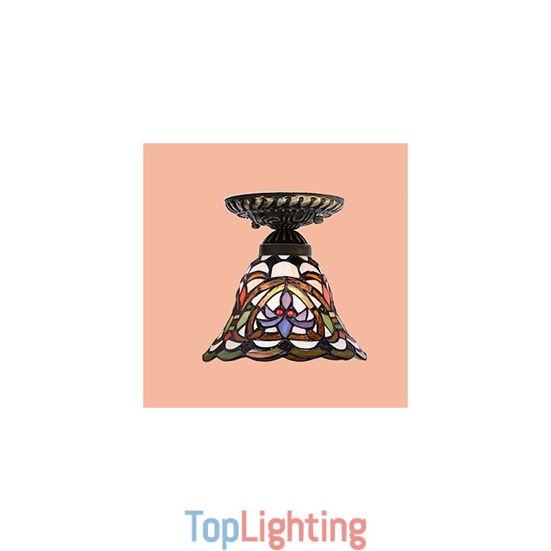 European Rural Creative Arts Stained Glass Absorb Dome Lamp Light