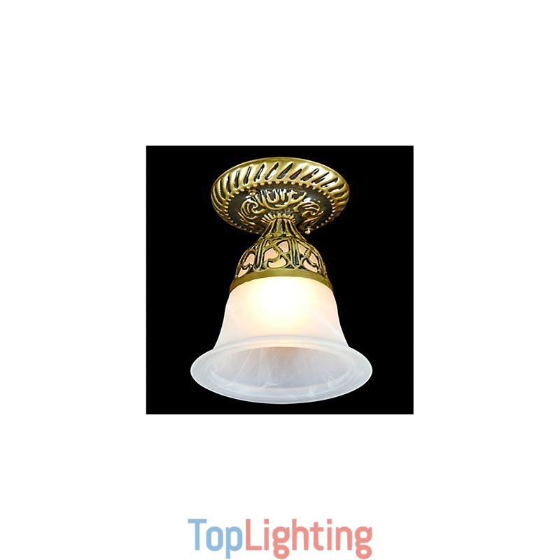 Bronze Flush Mount Light Moire Glass European Classic
