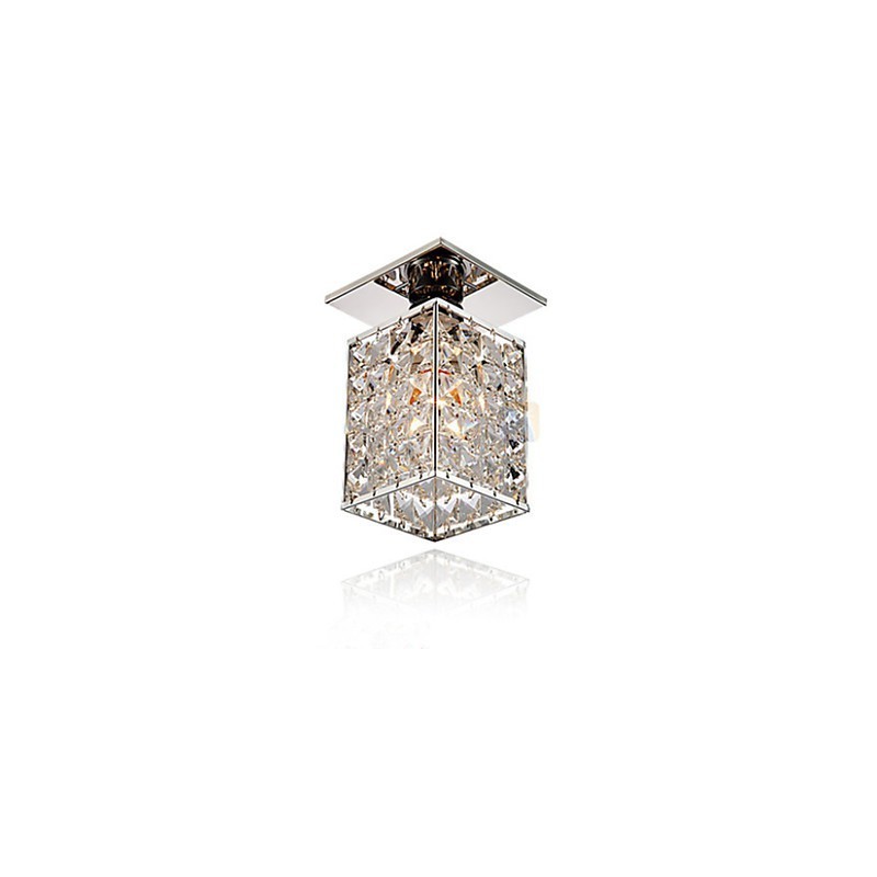 Modern Contemporary Crystal Electroplated Metal Flush Mount