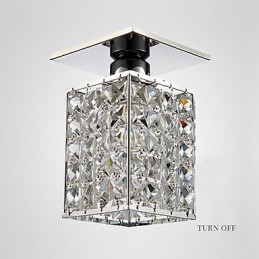 Modern Contemporary Crystal Electroplated Metal Flush Mount