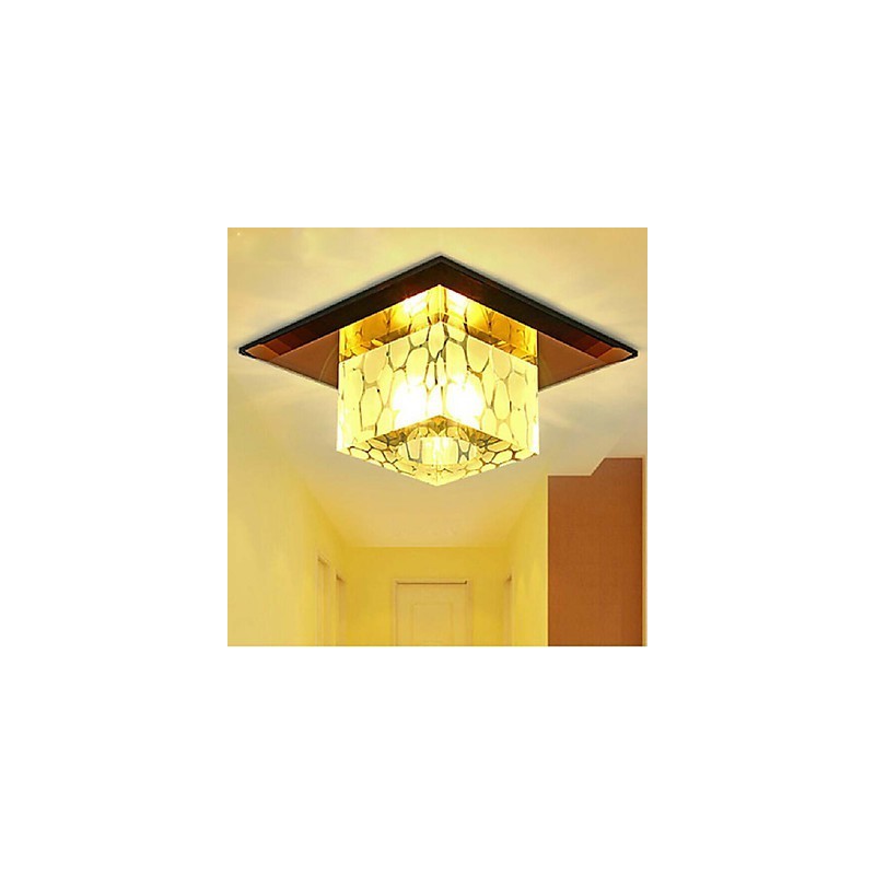 Mini Crystal Ceiling Lamp Spotlight 3W Creative Lamp Tube Light Colorful Color Square Dome Light