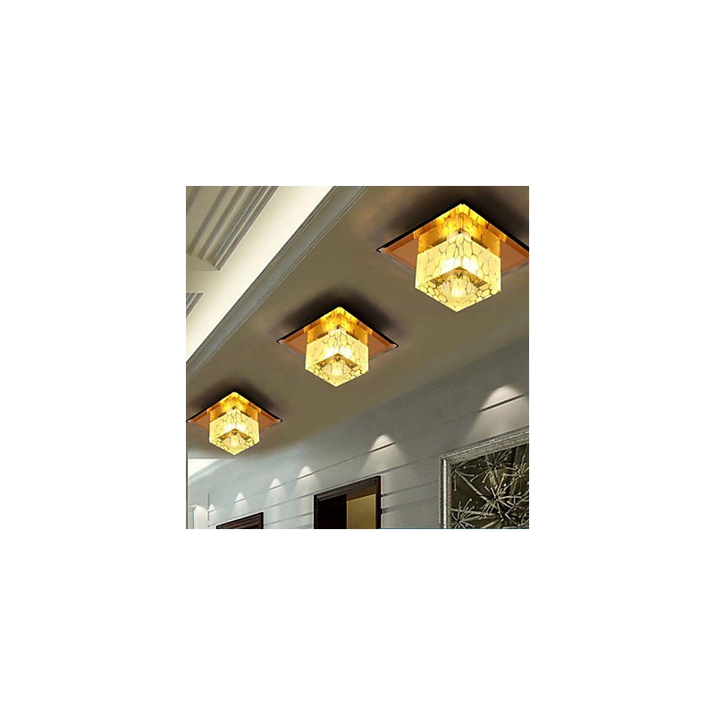 Mini Crystal Ceiling Lamp Spotlight 3W Creative Lamp Tube Light Colorful Color Square Dome Light