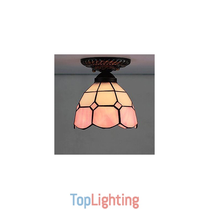 17*European Rural Creative Arts Stained Glass Absorb Dome Lamp Light