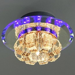Modern Contemporary Crystal Electroplated Crystal Flush Mount