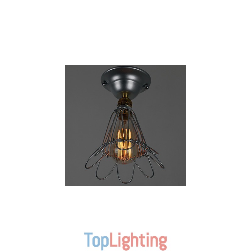 Country Style Mini Lamp 1 Light Painting Processing Silver